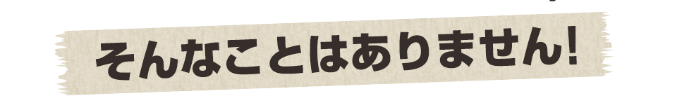 そんなことはありません！