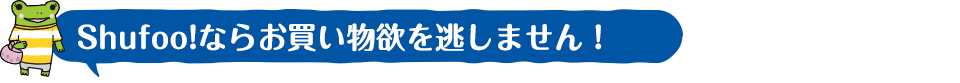 Shufoo!ならお買い物欲を逃しません！
