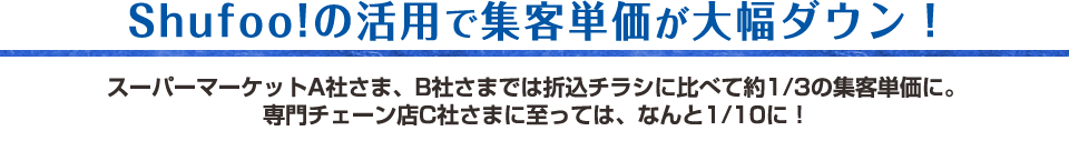 Shufoo!の活用で集客単価が大幅ダウン！